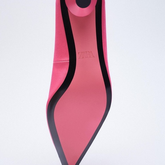 ZARA SATIN EFFECT POINTED TOE HEELS - fuchsia - Picture 15 of 17
